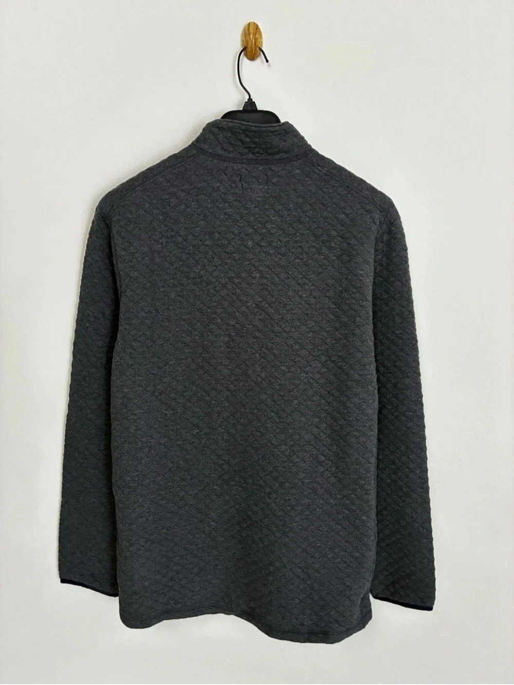 J.Crew Factory Men's Quilted Half-Zip Heater Charcoal Authentic Fleece NWT L